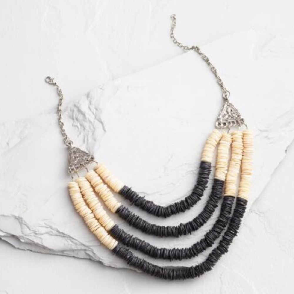 Ivory & Pearl Seashell Layers Statement Necklace